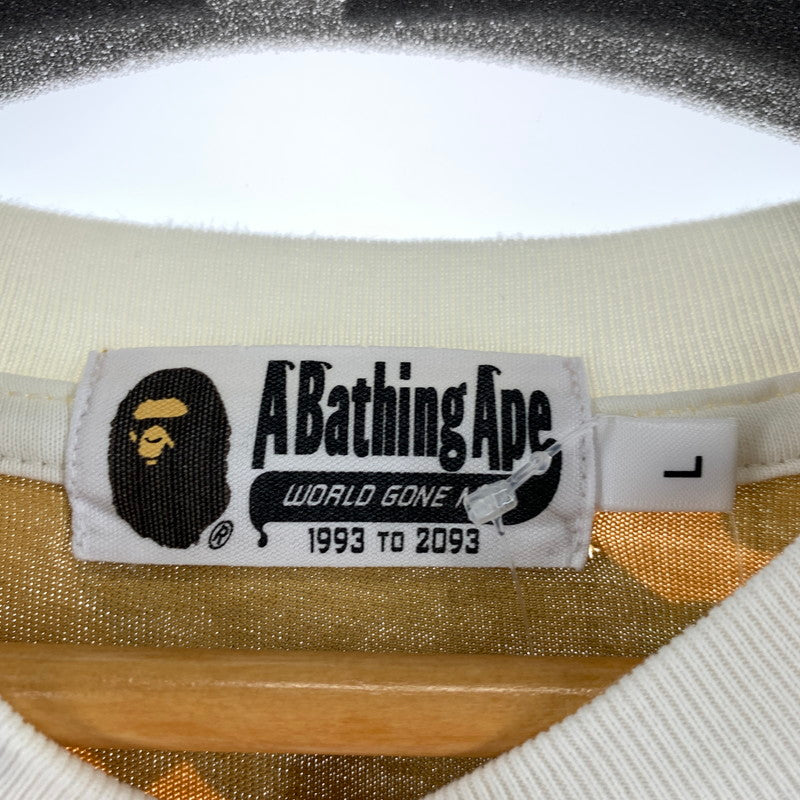 【中古品】【メンズ】 A BATHING APE アベイシングエイプ 001CSL301337M カモフラージュパネル Tシャツ 142-260929-ny-04-fuzh サイズ：L カラー：ホワイト カモ柄 万代Net店