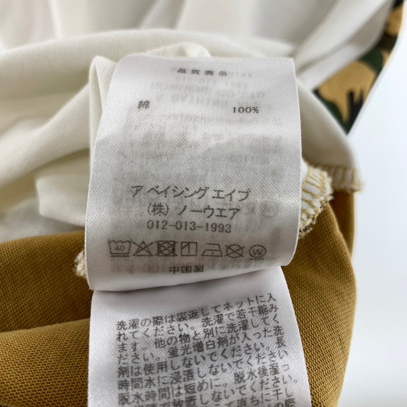 【中古品】【メンズ】 A BATHING APE アベイシングエイプ 001CSL301337M カモフラージュパネル Tシャツ 142-260929-ny-04-fuzh サイズ：L カラー：ホワイト カモ柄 万代Net店