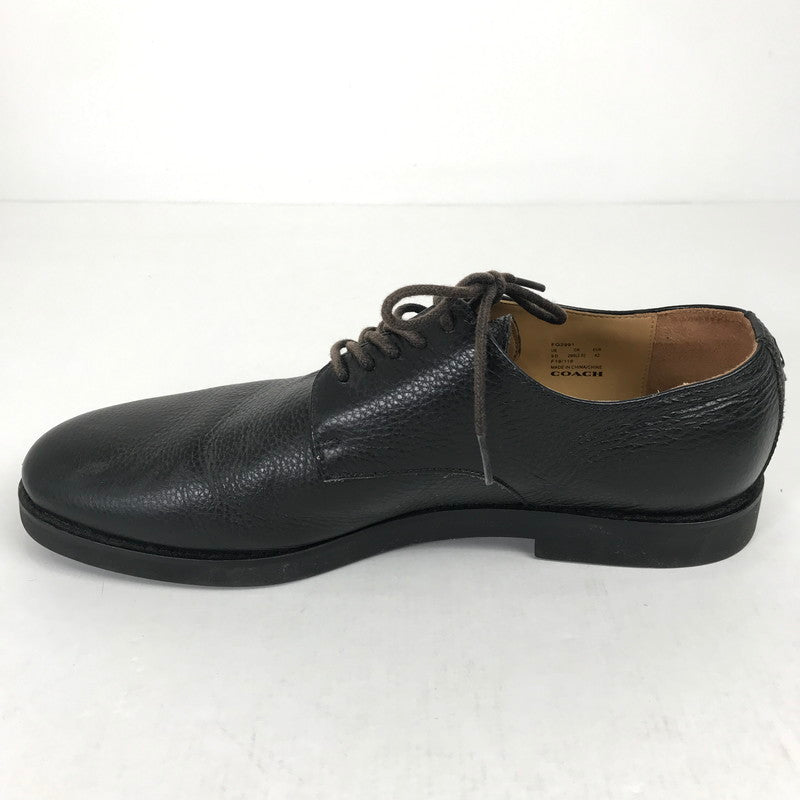 【中古品】【メンズ】 COACH コーチ DERBY PBL LTH（ダービー ペブルド レザー） プレーントゥ・レースアップドレスシューズ シボ革 ビジネスシューズ レザー 靴 ※本体のみ スニーカー 靴 162-260814-nm-23-fuzh サイズ：SIZE:42 カラー：ブラック 万代Net店