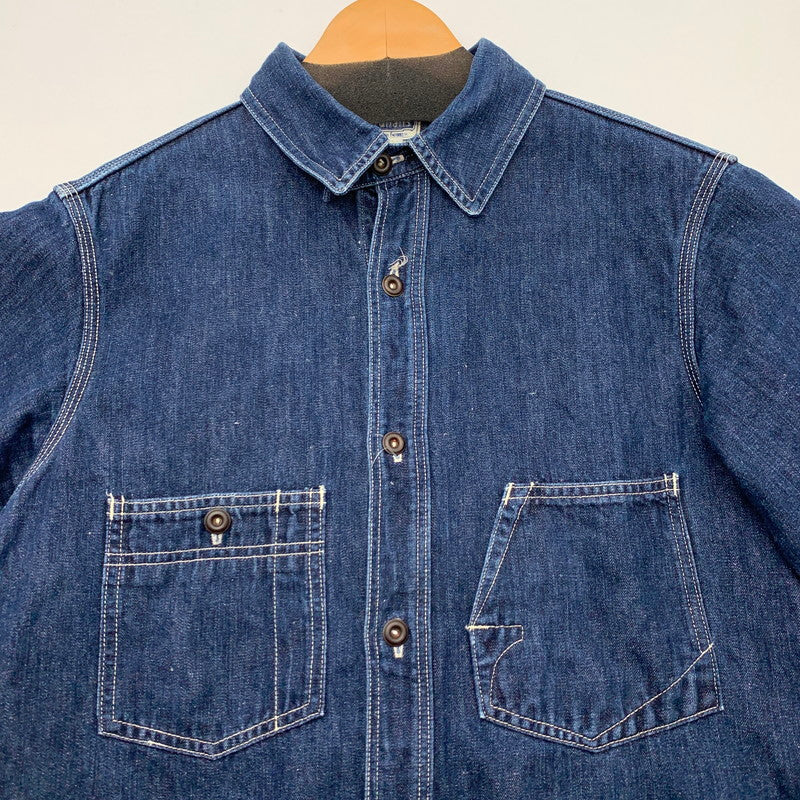 【中古品】【メンズ】 FREE WHEELERS IRON ALLS 半袖シャツ デニム トップス ブランド 古着 145-260815-gm-48-fuzh サイズ：15 カラー：インディゴ 万代Net店