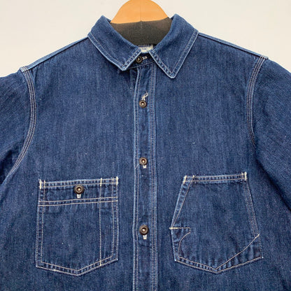 【中古品】【メンズ】 FREE WHEELERS IRON ALLS 半袖シャツ デニム トップス ブランド 古着 145-260815-gm-48-fuzh サイズ：15 カラー：インディゴ 万代Net店