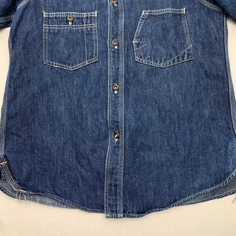 【中古品】【メンズ】 FREE WHEELERS IRON ALLS 半袖シャツ デニム トップス ブランド 古着 145-260815-gm-48-fuzh サイズ：15 カラー：インディゴ 万代Net店