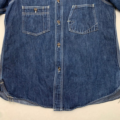 【中古品】【メンズ】 FREE WHEELERS IRON ALLS 半袖シャツ デニム トップス ブランド 古着 145-260815-gm-48-fuzh サイズ：15 カラー：インディゴ 万代Net店
