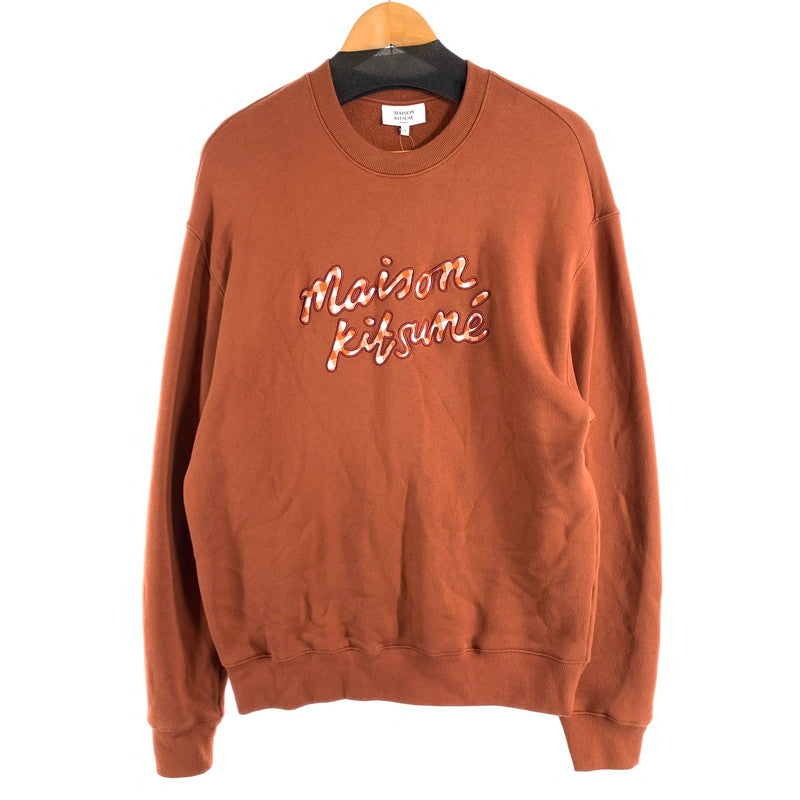 【中古品】【メンズ】 MAISON KITSUNE メゾンキツネ NM00307 KM0307 CREW NECK SWEAT SHIRT クルーネックスウェット トップス 140-260815-gm-37-fuzh サイズ：XL カラー：ブラウン 万代Net店