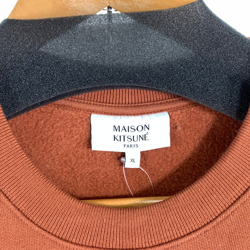 【中古品】【メンズ】 MAISON KITSUNE メゾンキツネ NM00307 KM0307 CREW NECK SWEAT SHIRT クルーネックスウェット トップス 140-260815-gm-37-fuzh サイズ：XL カラー：ブラウン 万代Net店