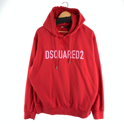 【中古品】【メンズ】 DSQUARED2 ディースクエアード S74GU0664 PULLOVER PARKA プルオーバーパーカー ブランド 古着 141-260815-gm-41-fuzh サイズ：XL カラー：レッド 万代Net店