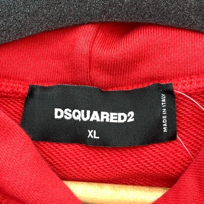 【中古品】【メンズ】 DSQUARED2 ディースクエアード S74GU0664 PULLOVER PARKA プルオーバーパーカー ブランド 古着 141-260815-gm-41-fuzh サイズ：XL カラー：レッド 万代Net店