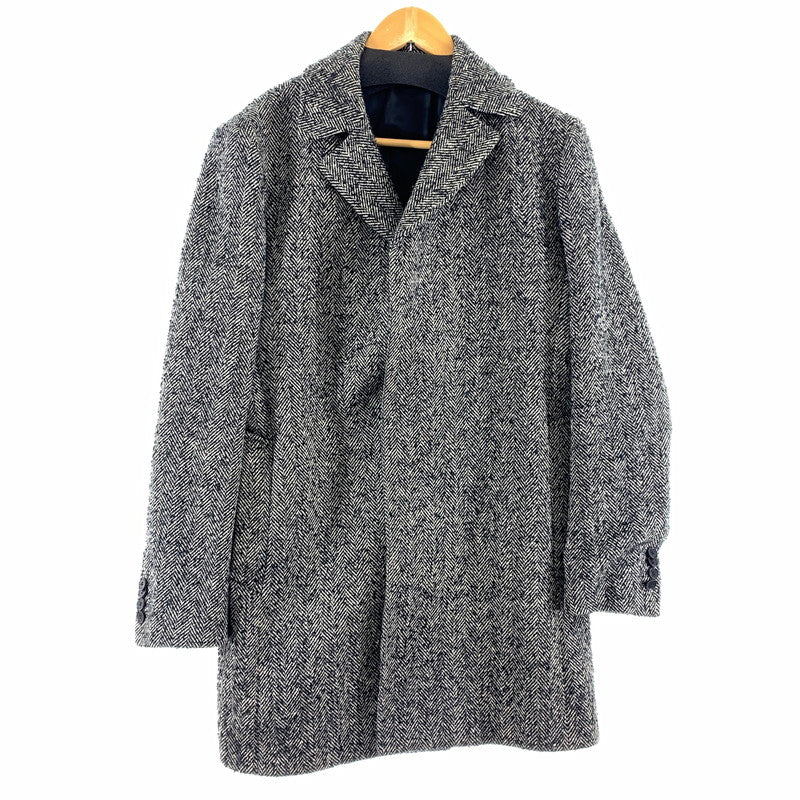 【中古品】【メンズ】 KATHARINE HAMNETT キャサリン・ハムネット チェスターコート ヘリンボーン柄/SIZE:AL ※シミ・汚れ・ほつれ有 141-260920-io-20-fuzh 万代Net店