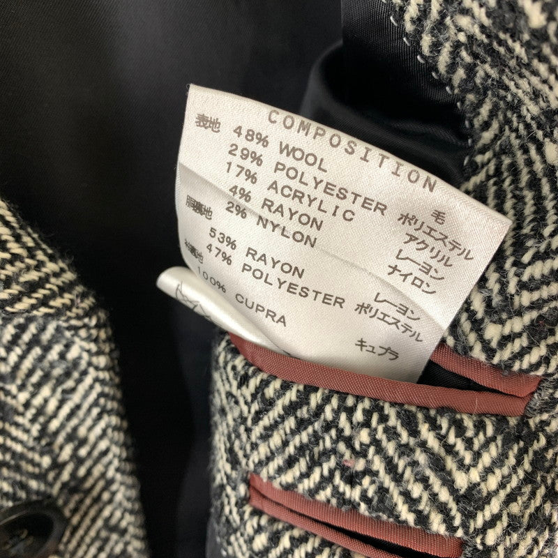 【中古品】【メンズ】 KATHARINE HAMNETT キャサリン・ハムネット チェスターコート ヘリンボーン柄/SIZE:AL ※シミ・汚れ・ほつれ有 141-260920-io-20-fuzh 万代Net店