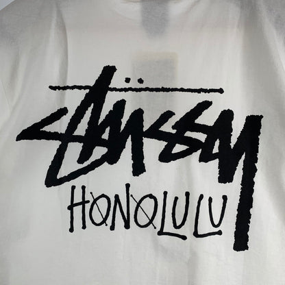 【中古品】【メンズ】 STUSSY × FRUIT OF THE LOOM ステューシー フルーツオブザルーム 半袖 Ｔシャツ トップス 古着 タグ付属 142-260813-mh-09-fuzh サイズ：M カラー：ホワイト 万代Net店