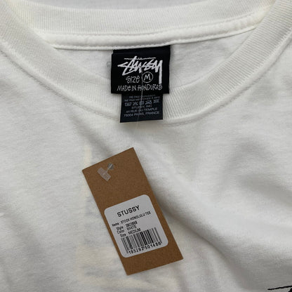 【中古品】【メンズ】 STUSSY × FRUIT OF THE LOOM ステューシー フルーツオブザルーム 半袖 Ｔシャツ トップス 古着 タグ付属 142-260813-mh-09-fuzh サイズ：M カラー：ホワイト 万代Net店