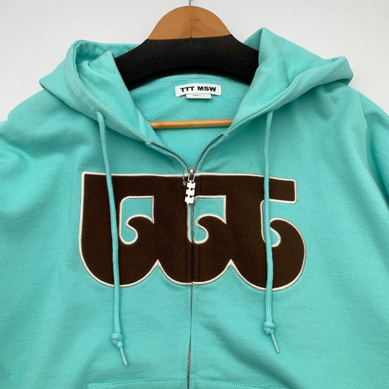 【中古品】【メンズ】 TTTMSW TTT-CT-004 WAVE LOGO HOODIE ロゴフーディ パーカー オーバーサイズ ブランド 古着 142-260815-gm-47-fuzh サイズ：L カラー：ミントグリーン 万代Net店