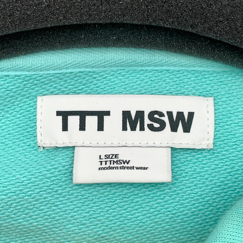 【中古品】【メンズ】 TTTMSW TTT-CT-004 WAVE LOGO HOODIE ロゴフーディ パーカー オーバーサイズ ブランド 古着 142-260815-gm-47-fuzh サイズ：L カラー：ミントグリーン 万代Net店