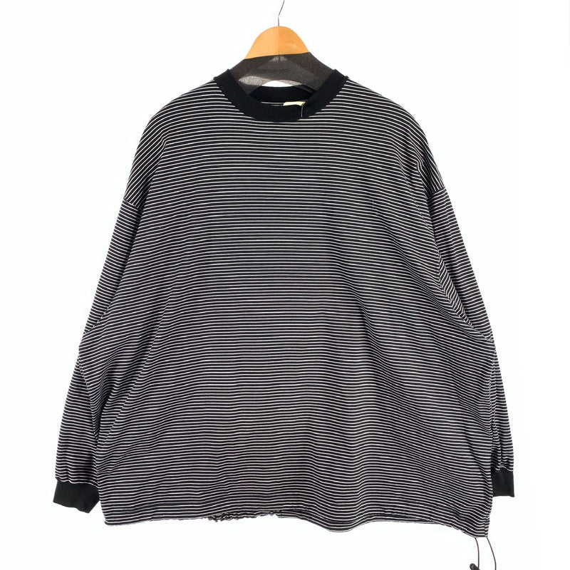 【中古品】【メンズ】 IS-NESS イズネス BALLOON STRIPES LONG SLEEVE T SHIRT 長袖Tシャツ ドローコード ボーダー カットソー 140-260815-gm-46-fuzh サイズ：L カラー：グレー 万代Net店
