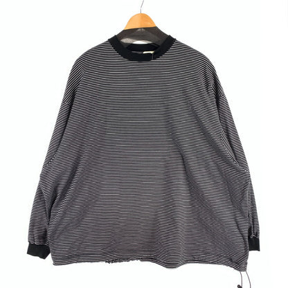 【中古品】【メンズ】 IS-NESS イズネス BALLOON STRIPES LONG SLEEVE T SHIRT 長袖Tシャツ ドローコード ボーダー カットソー 140-260815-gm-46-fuzh サイズ：L カラー：グレー 万代Net店