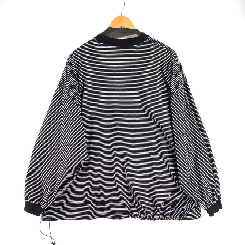 【中古品】【メンズ】 IS-NESS イズネス BALLOON STRIPES LONG SLEEVE T SHIRT 長袖Tシャツ ドローコード ボーダー カットソー 140-260815-gm-46-fuzh サイズ：L カラー：グレー 万代Net店