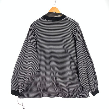 【中古品】【メンズ】 IS-NESS イズネス BALLOON STRIPES LONG SLEEVE T SHIRT 長袖Tシャツ ドローコード ボーダー カットソー 140-260815-gm-46-fuzh サイズ：L カラー：グレー 万代Net店