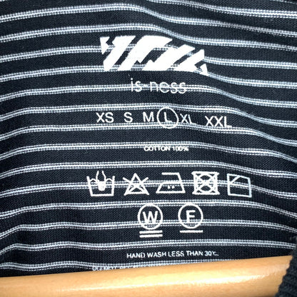 【中古品】【メンズ】 IS-NESS イズネス BALLOON STRIPES LONG SLEEVE T SHIRT 長袖Tシャツ ドローコード ボーダー カットソー 140-260815-gm-46-fuzh サイズ：L カラー：グレー 万代Net店