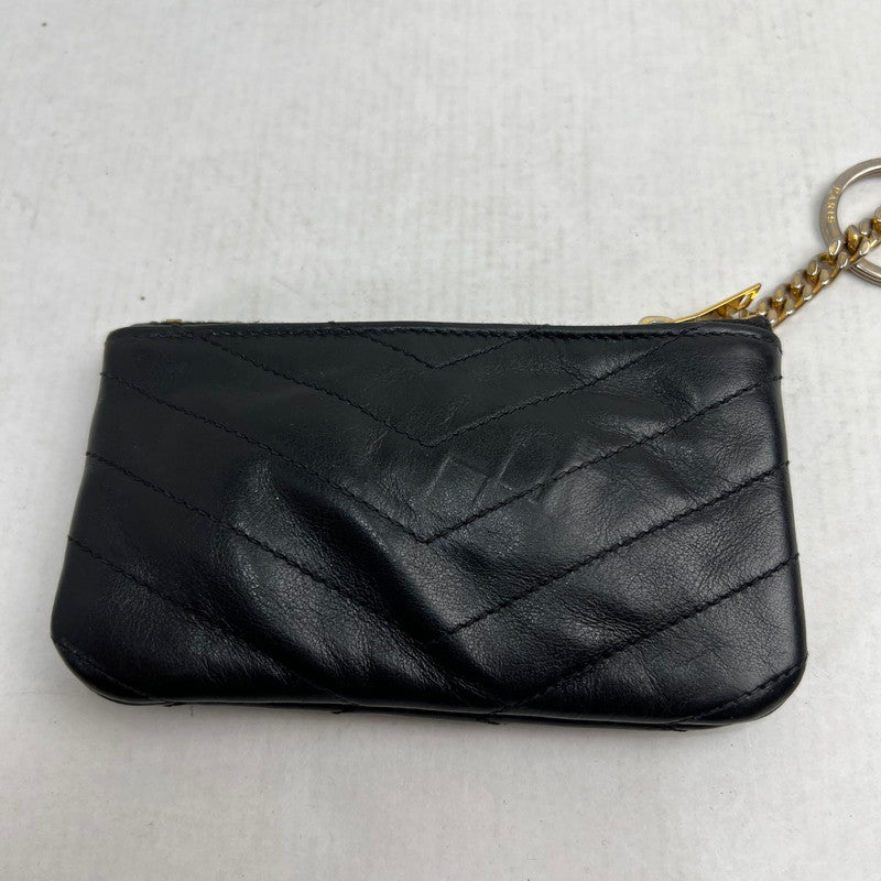 【中古品】【メンズ】 SAINT LAURENT PARIS サンローラン パリ 438386 キーポーチ コインケース BLACK キルティングレザー ※スレ.型崩れ.変色.使用感あり 財布 181-260816-io-22-fuzh カラー：ブラック 万代Net店
