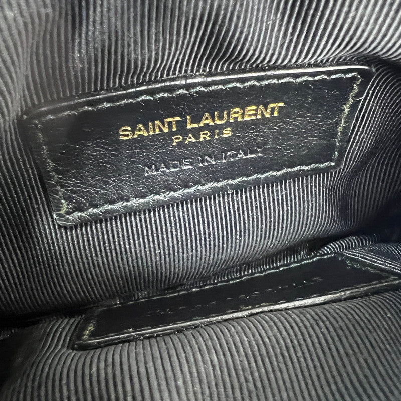 【中古品】【メンズ】 SAINT LAURENT PARIS サンローラン パリ 438386 キーポーチ コインケース BLACK キルティングレザー ※スレ.型崩れ.変色.使用感あり 財布 181-260816-io-22-fuzh カラー：ブラック 万代Net店
