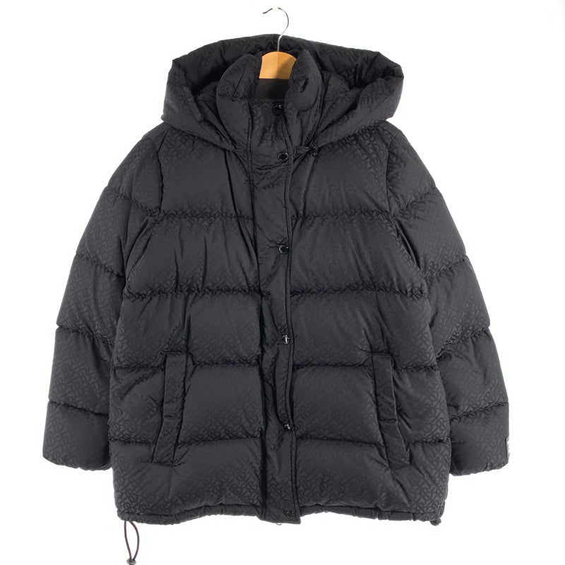 【中古品】【メンズ】 BURBERRY バーバリー 8019648 モノグラム ロゴ フーデット ダウンジャケット ブランド 古着 141-260815-gm-51-fuzh サイズ：M カラー：ブラック 万代Net店