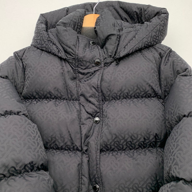 【中古品】【メンズ】 BURBERRY バーバリー 8019648 モノグラム ロゴ フーデット ダウンジャケット ブランド 古着 141-260815-gm-51-fuzh サイズ：M カラー：ブラック 万代Net店