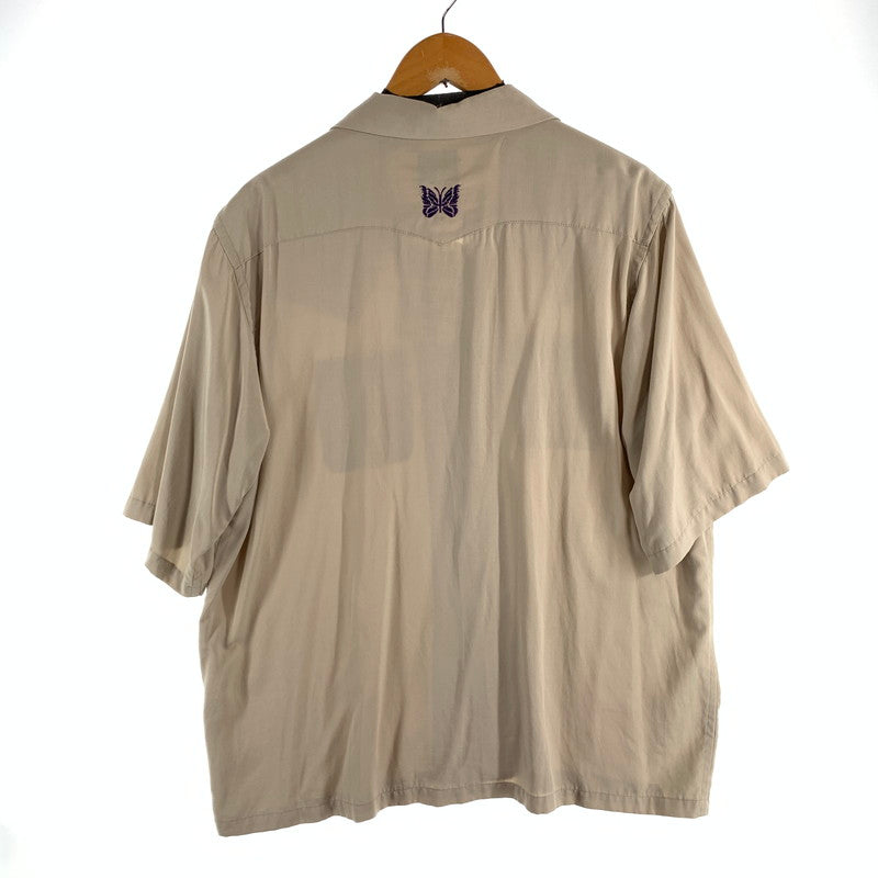 【中古品】【メンズ】 NEEDLES ニードルス KP186 S S COWBOY ONE－UP SHIRT － R PE TWILL 半袖シャツ トップス ブランド 古着 140-260815-gm-49-fuzh サイズ：L カラー：ベージュ 万代Net店