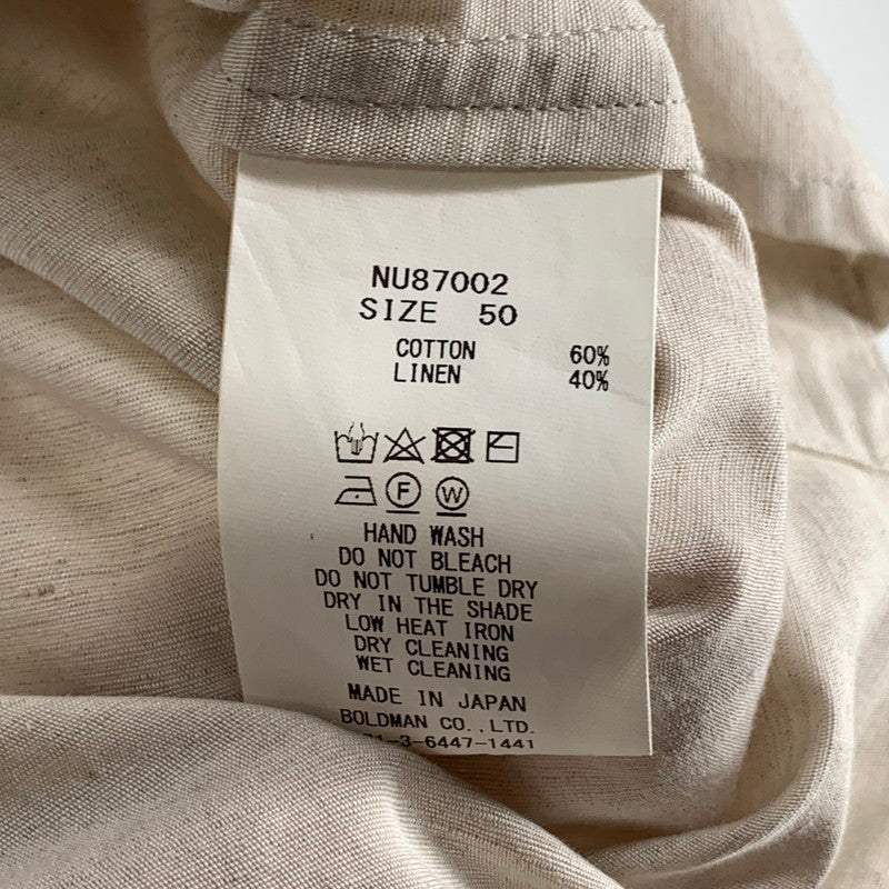 【中古品】【メンズ】 NORDISK NU87002 LONG SHIRT 長袖シャツ トップス ブランド 古着 140-260922-gm-19-fuzh サイズ：50 カラー：ベージュ 万代Net店