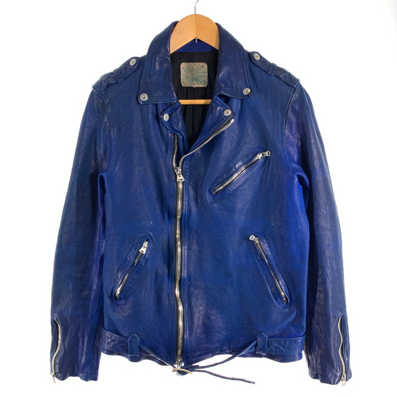 【中古品】【メンズ】 ISAMU KATAYAMA BACKLASH 1927-06 JAPAN CALF NATURAL DYED “GARMENT-WASH” ダブルライダースジャケット 140-260815-gm-20-fuzh サイズ：L カラー：ブルー 万代Net店