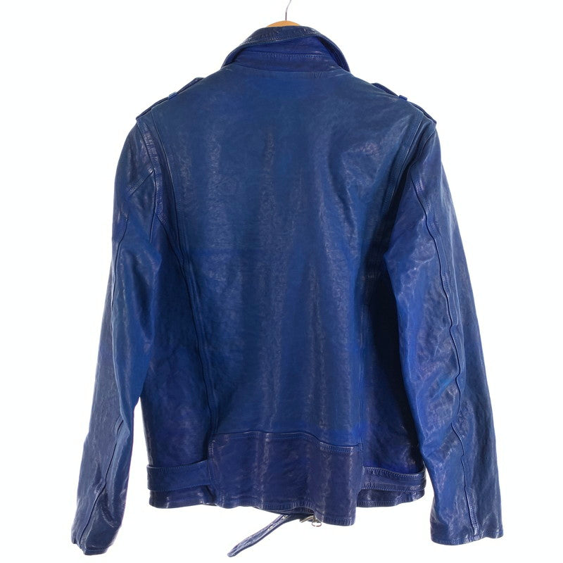 【中古品】【メンズ】 ISAMU KATAYAMA BACKLASH 1927-06 JAPAN CALF NATURAL DYED “GARMENT-WASH” ダブルライダースジャケット 140-260815-gm-20-fuzh サイズ：L カラー：ブルー 万代Net店
