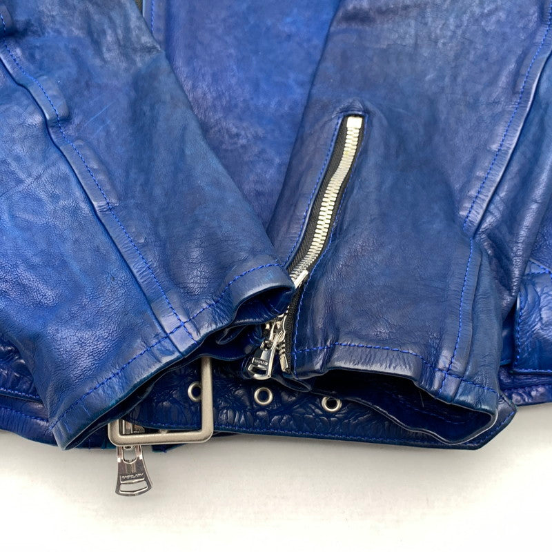 【中古品】【メンズ】 ISAMU KATAYAMA BACKLASH 1927-06 JAPAN CALF NATURAL DYED “GARMENT-WASH” ダブルライダースジャケット 140-260815-gm-20-fuzh サイズ：L カラー：ブルー 万代Net店