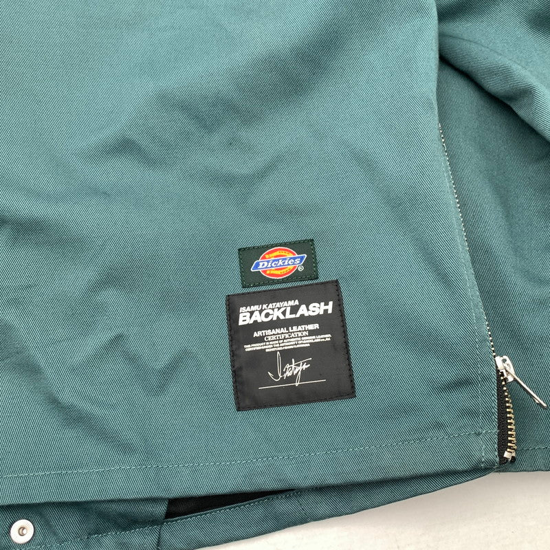 【中古品】【メンズ】 ISAMUKATAYAMA BACKLASH イサムカタヤマバックラッシュ×DICKIES ディッキーズ ダブルライダースジャケット 140-260815-gm-21-fuzh サイズ：L カラー：グリーン 万代Net店