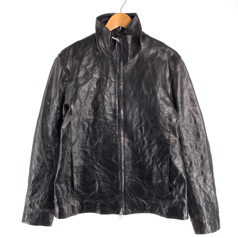 【中古品】【メンズ】 ISAMU KATAYAMA BACKLASH 2009-03 イタリアンダブルショルダーシワ加工ハイネックレザーブルゾン 140-260815-gm-22-fuzh サイズ：L カラー：ブラック 万代Net店