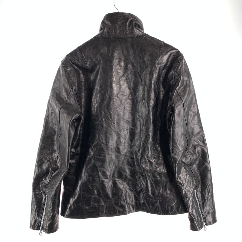 【中古品】【メンズ】 ISAMU KATAYAMA BACKLASH 2009-03 イタリアンダブルショルダーシワ加工ハイネックレザーブルゾン 140-260815-gm-22-fuzh サイズ：L カラー：ブラック 万代Net店