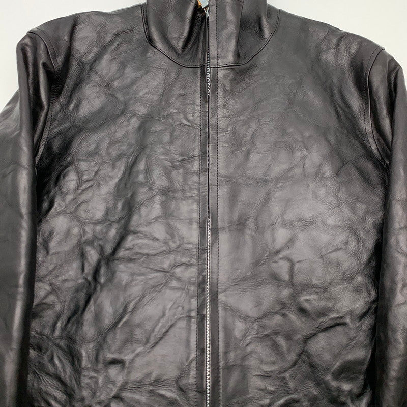 【中古品】【メンズ】 ISAMU KATAYAMA BACKLASH 2009-03 イタリアンダブルショルダーシワ加工ハイネックレザーブルゾン 140-260815-gm-22-fuzh サイズ：L カラー：ブラック 万代Net店