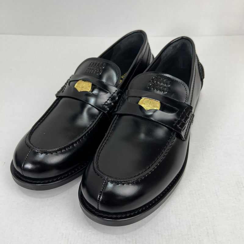 【中古品】【メンズ】 MIUMIU ミュウミュウ ブラッシュドレザー ペニーローファー シューズ SIZE:42 箱付属 靴 ※外箱に汚れあり 164-260816-io-11-fuzh 万代Net店
