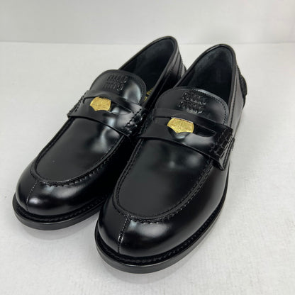 【中古品】【メンズ】 MIUMIU ミュウミュウ ブラッシュドレザー ペニーローファー シューズ SIZE:42 箱付属 靴 ※外箱に汚れあり 164-260816-io-11-fuzh 万代Net店