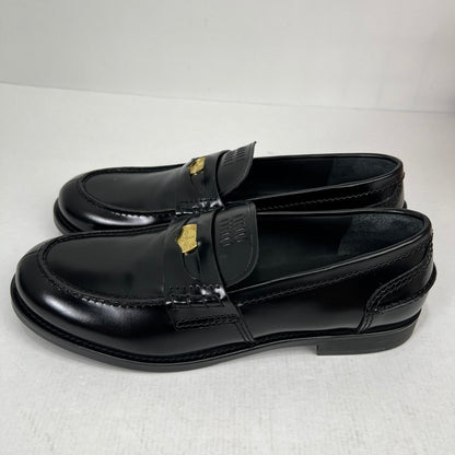 【中古品】【メンズ】 MIUMIU ミュウミュウ ブラッシュドレザー ペニーローファー シューズ SIZE:42 箱付属 靴 ※外箱に汚れあり 164-260816-io-11-fuzh 万代Net店