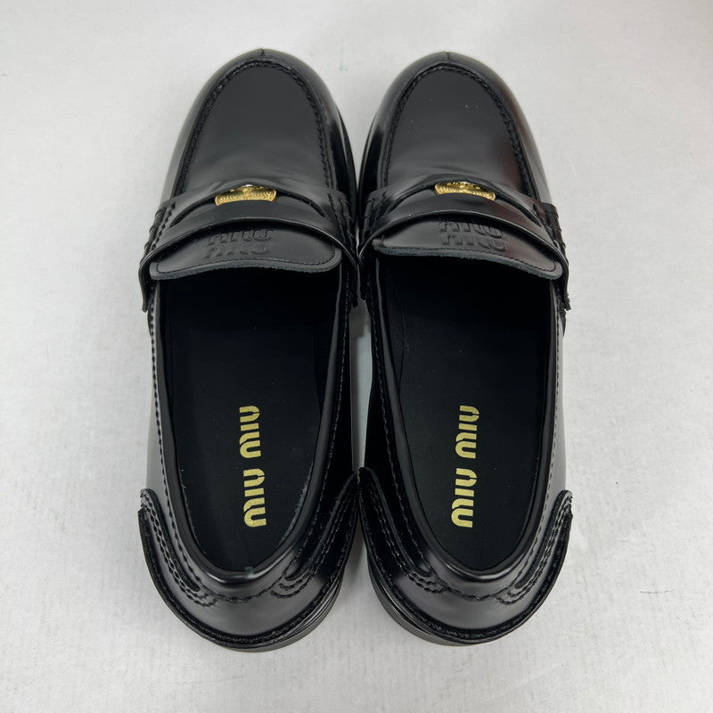 【中古品】【メンズ】 MIUMIU ミュウミュウ ブラッシュドレザー ペニーローファー シューズ SIZE:42 箱付属 靴 ※外箱に汚れあり 164-260816-io-11-fuzh 万代Net店