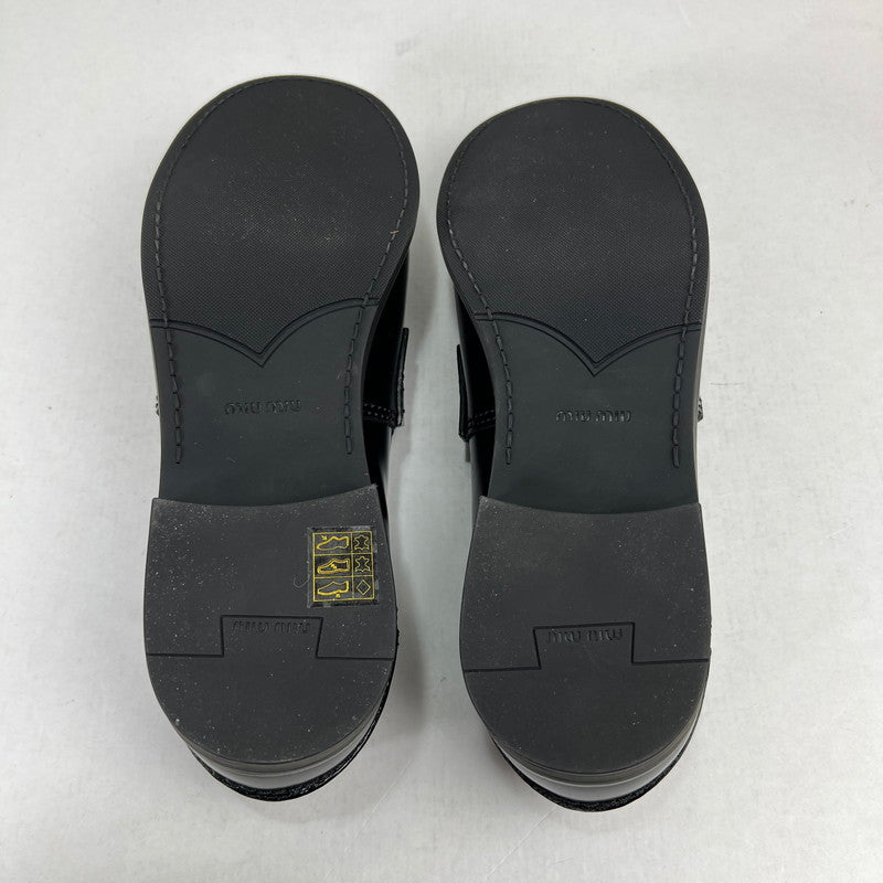 【中古品】【メンズ】 MIUMIU ミュウミュウ ブラッシュドレザー ペニーローファー シューズ SIZE:42 箱付属 靴 ※外箱に汚れあり 164-260816-io-11-fuzh 万代Net店