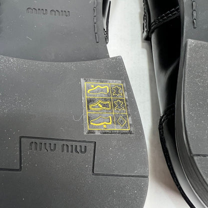 【中古品】【メンズ】 MIUMIU ミュウミュウ ブラッシュドレザー ペニーローファー シューズ SIZE:42 箱付属 靴 ※外箱に汚れあり 164-260816-io-11-fuzh 万代Net店