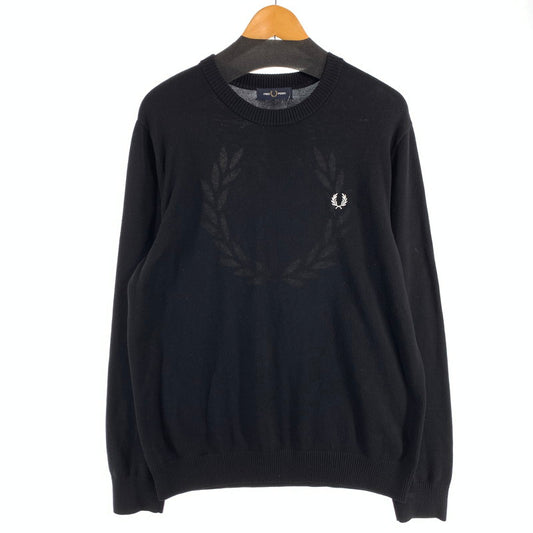 【中古品】【メンズ】 FRED PERRY フレッドペリー ニット セーター ブランド 古着 141-260815-gm-17-fuzh サイズ：L カラー：ブラック 万代Net店