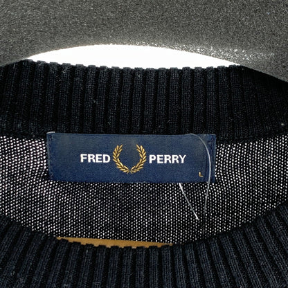 【中古品】【メンズ】 FRED PERRY フレッドペリー ニット セーター ブランド 古着 141-260815-gm-17-fuzh サイズ：L カラー：ブラック 万代Net店