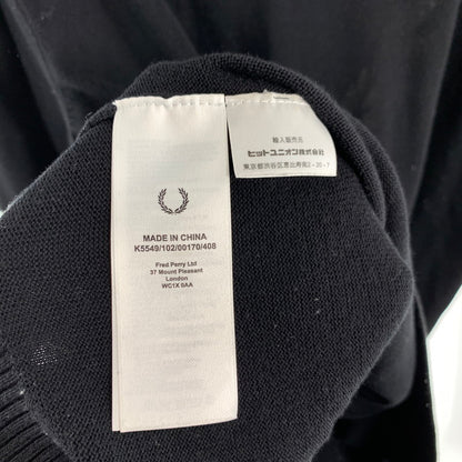 【中古品】【メンズ】 FRED PERRY フレッドペリー ニット セーター ブランド 古着 141-260815-gm-17-fuzh サイズ：L カラー：ブラック 万代Net店