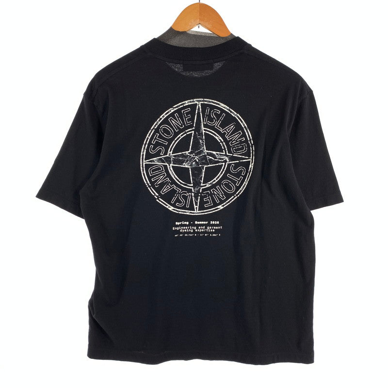 【中古品】【メンズ】 STONE ISLAND ストーンアイランド L1S152100001 SS TEE 半袖Tシャツ 短丈 カットソー ブランド 古着 プリント 141-260815-gm-16-fuzh サイズ：S カラー：ブラック 万代Net店