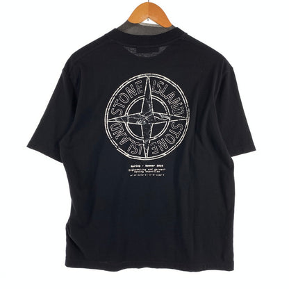 【中古品】【メンズ】 STONE ISLAND ストーンアイランド L1S152100001 SS TEE 半袖Tシャツ 短丈 カットソー ブランド 古着 プリント 141-260815-gm-16-fuzh サイズ：S カラー：ブラック 万代Net店