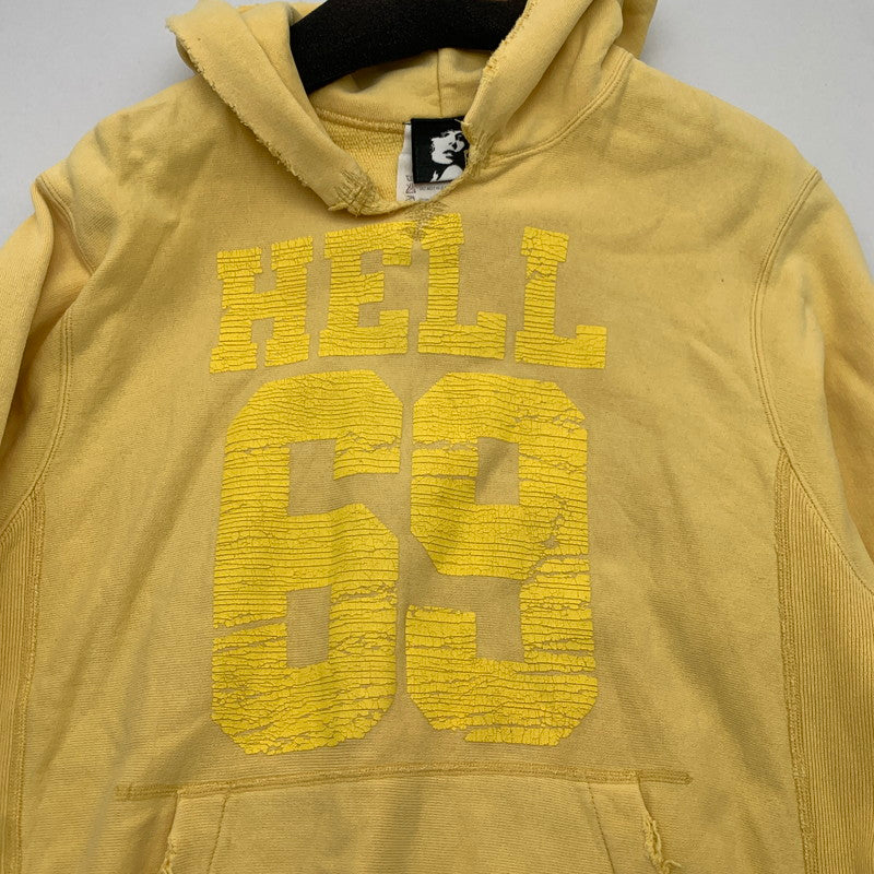 【中古品】【メンズ】 HYSTERIC GLAMOUR ヒステリックグラマー 4CF-0891 PARKER パーカー トップス ブランド 古着 ダメージ加工 140-260815-gm-03-fuzh サイズ：S カラー：イエロー 万代Net店