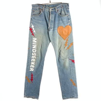 【中古品】【メンズ】 MINDSEEKER LEVIS 501 リメイクパッチデザインデニムパンツ ボトムス ブランド 古着 153-260815-gm-04-fuzh サイズ：W30 カラー：ブルー 万代Net店
