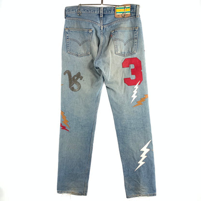 【中古品】【メンズ】 MINDSEEKER LEVIS 501 リメイクパッチデザインデニムパンツ ボトムス ブランド 古着 153-260815-gm-04-fuzh サイズ：W30 カラー：ブルー 万代Net店