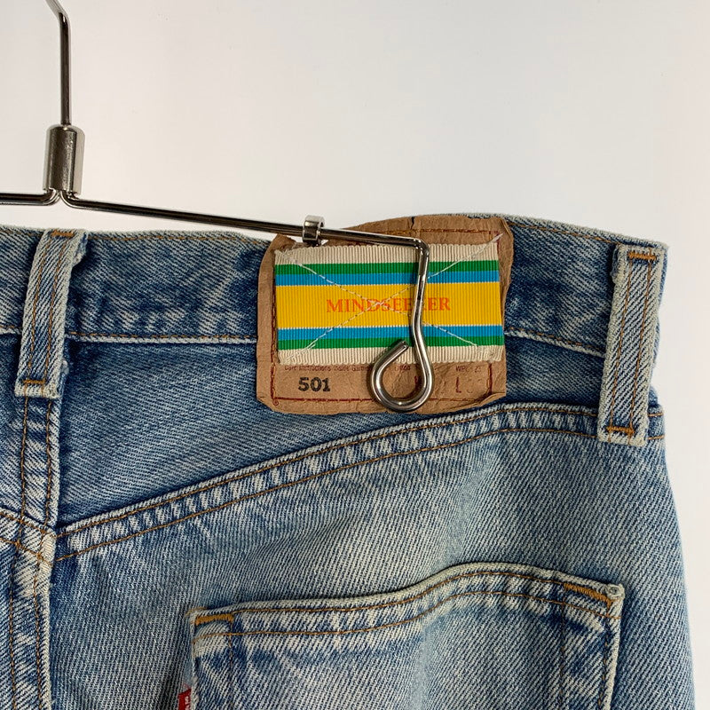 【中古品】【メンズ】 MINDSEEKER LEVIS 501 リメイクパッチデザインデニムパンツ ボトムス ブランド 古着 153-260815-gm-04-fuzh サイズ：W30 カラー：ブルー 万代Net店